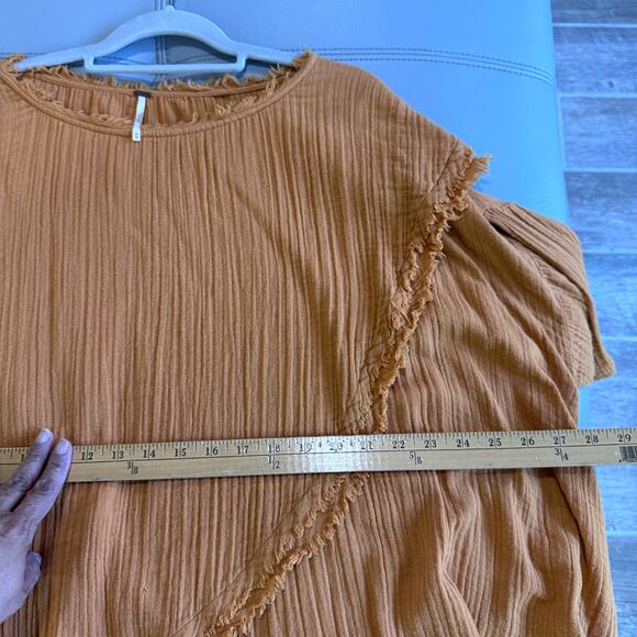 Free People Women's M All Set Mustard Layered Tunic Top - Picture 8 of 9